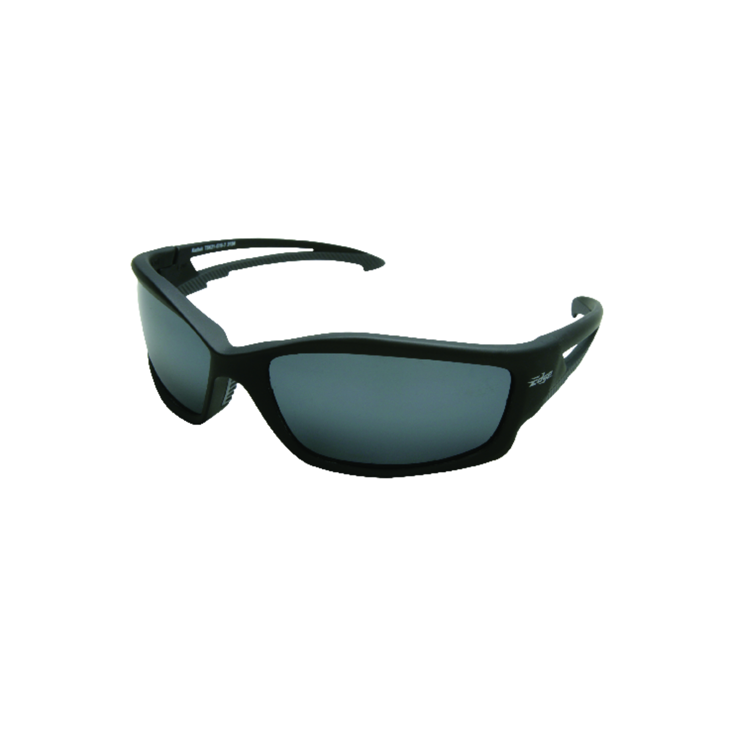Edge Eyewear Kazbek Anti-Fog Polarized Wraparound Safety Glasses Silver Mirror Lens Black Frame 1 pc