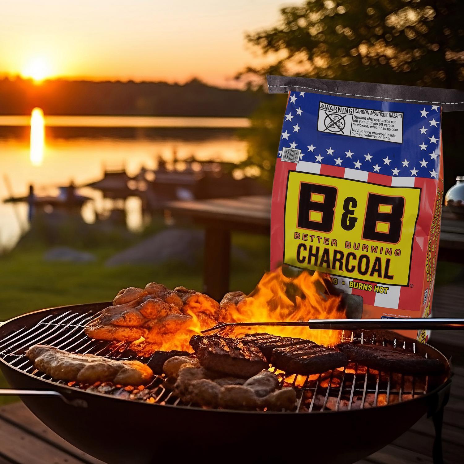 B&B Charcoal All Natural Hickory and Oak Charcoal Briquettes 17.6 lb