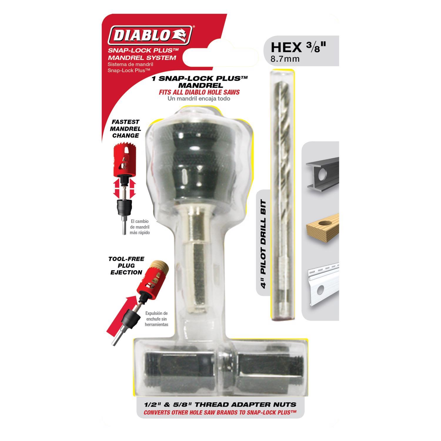 Diablo Snap-Lock Plus 1/4 in. High Speed Steel Hole Saw Pilot Bit 1 pc