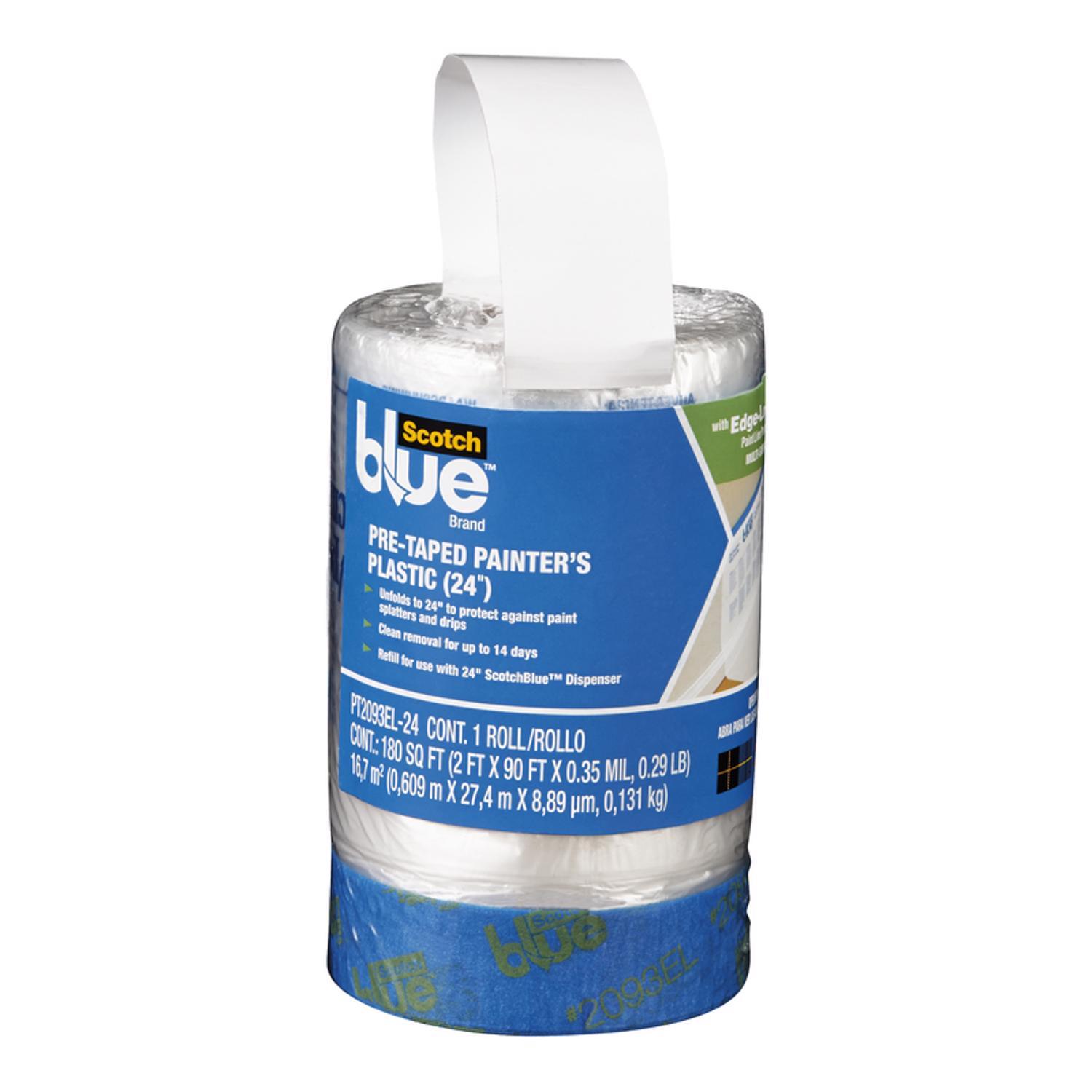 ScotchBlue 30 ft. W X 24 in. L X 0.35 mil Pre-Taped Painters Plastic 1 pk
