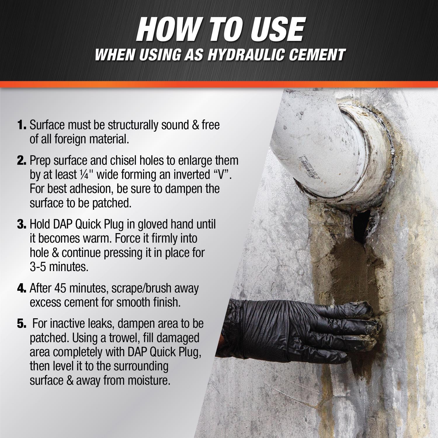 DAP Quick Plug Hydraulic & Anchoring Cement 10 lb Gray