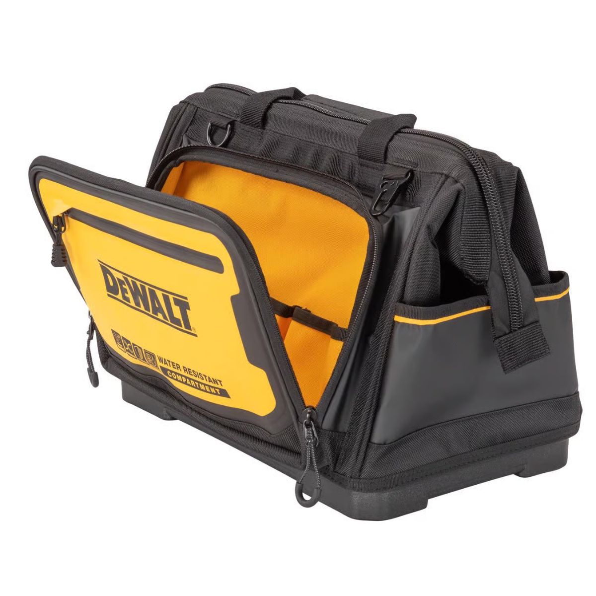 DEWALT Polyester/Tarpaulin Open Mouth All-Purpose Tool Bag 19 pocket Black/Yellow 1 Piece