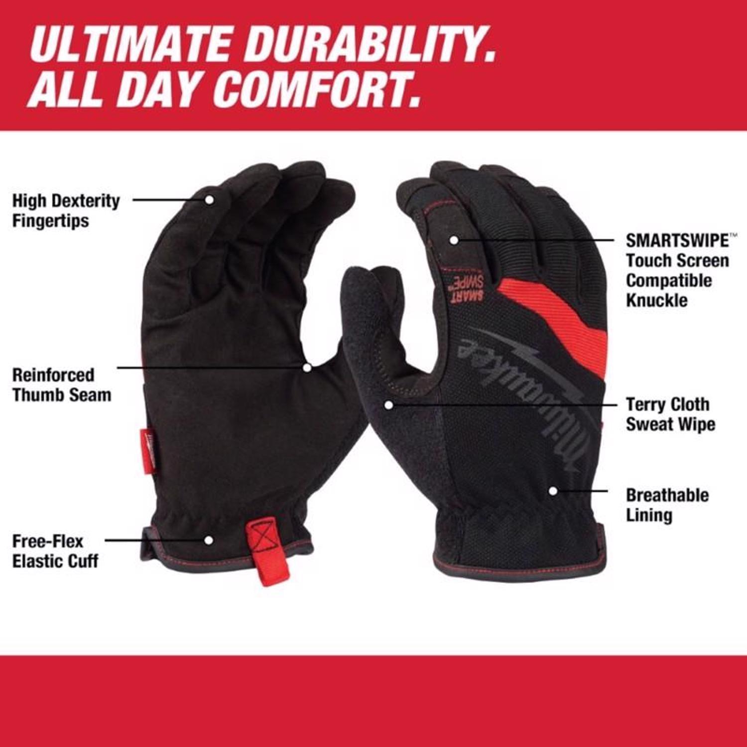 Milwaukee Free Flex Work Gloves Red L 1 pair