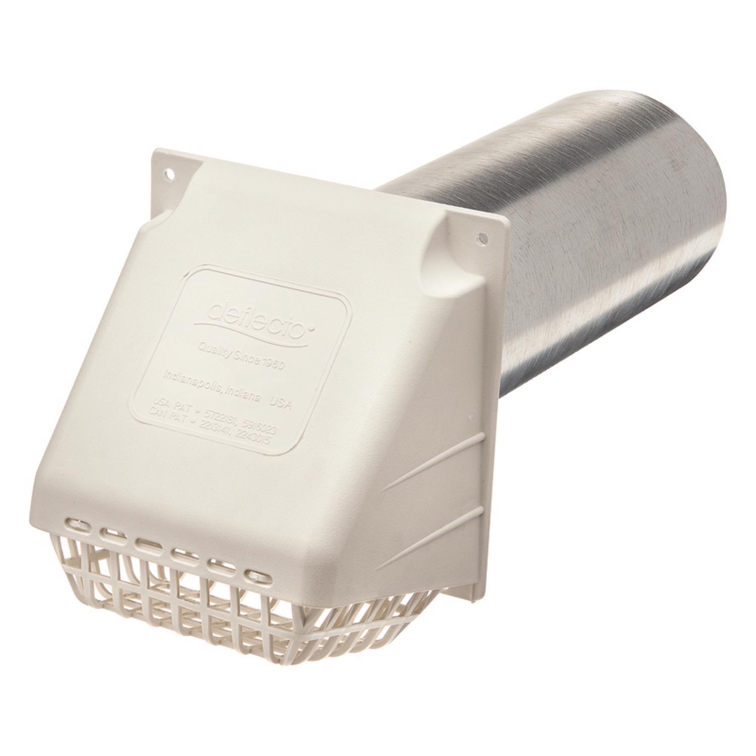 Ace 4 in. W X 6 in. L White Plastic Dryer Vent Hood