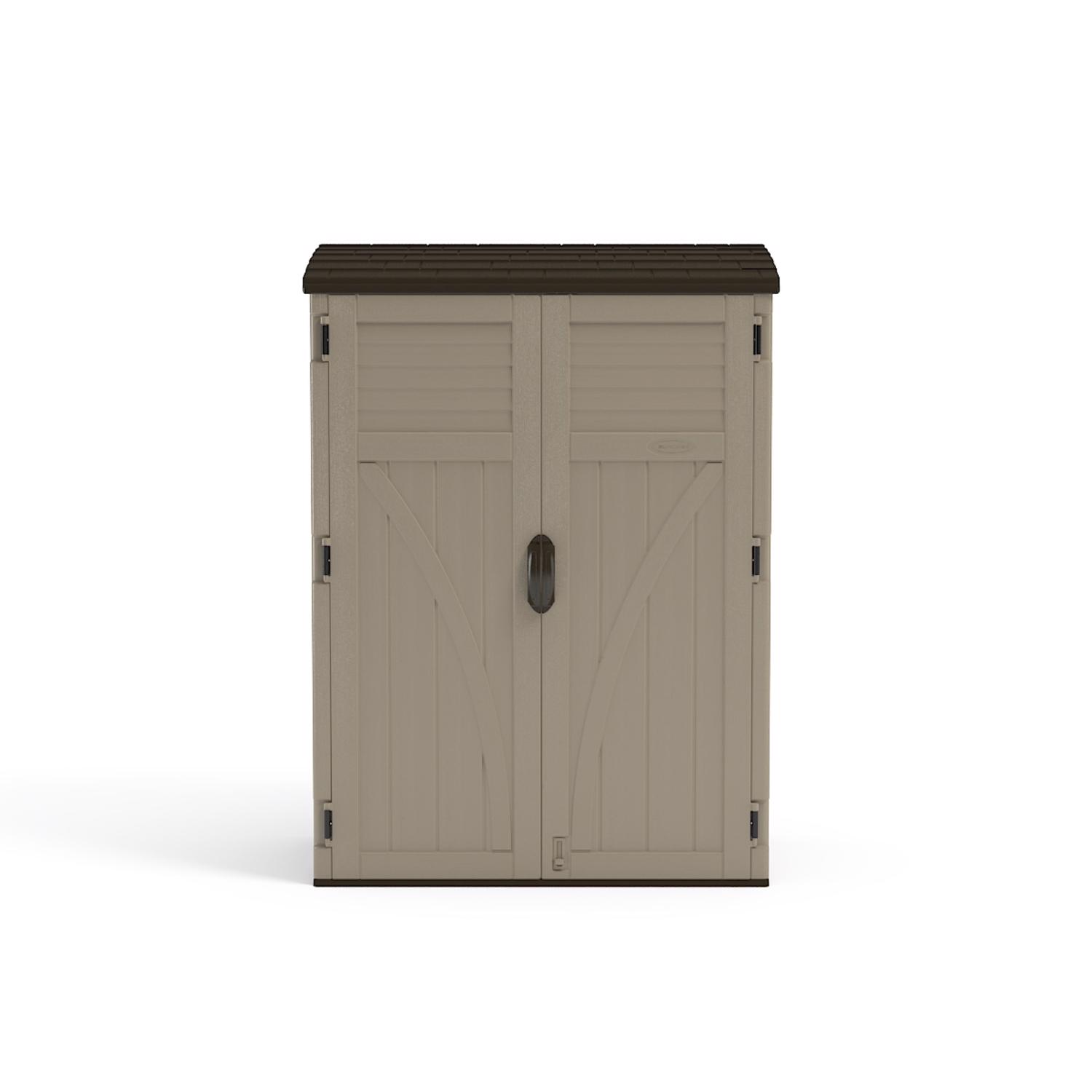 Suncast 4 ft. x 2 ft. Plastic Vertical Pent Storage Shed with Floor Kit