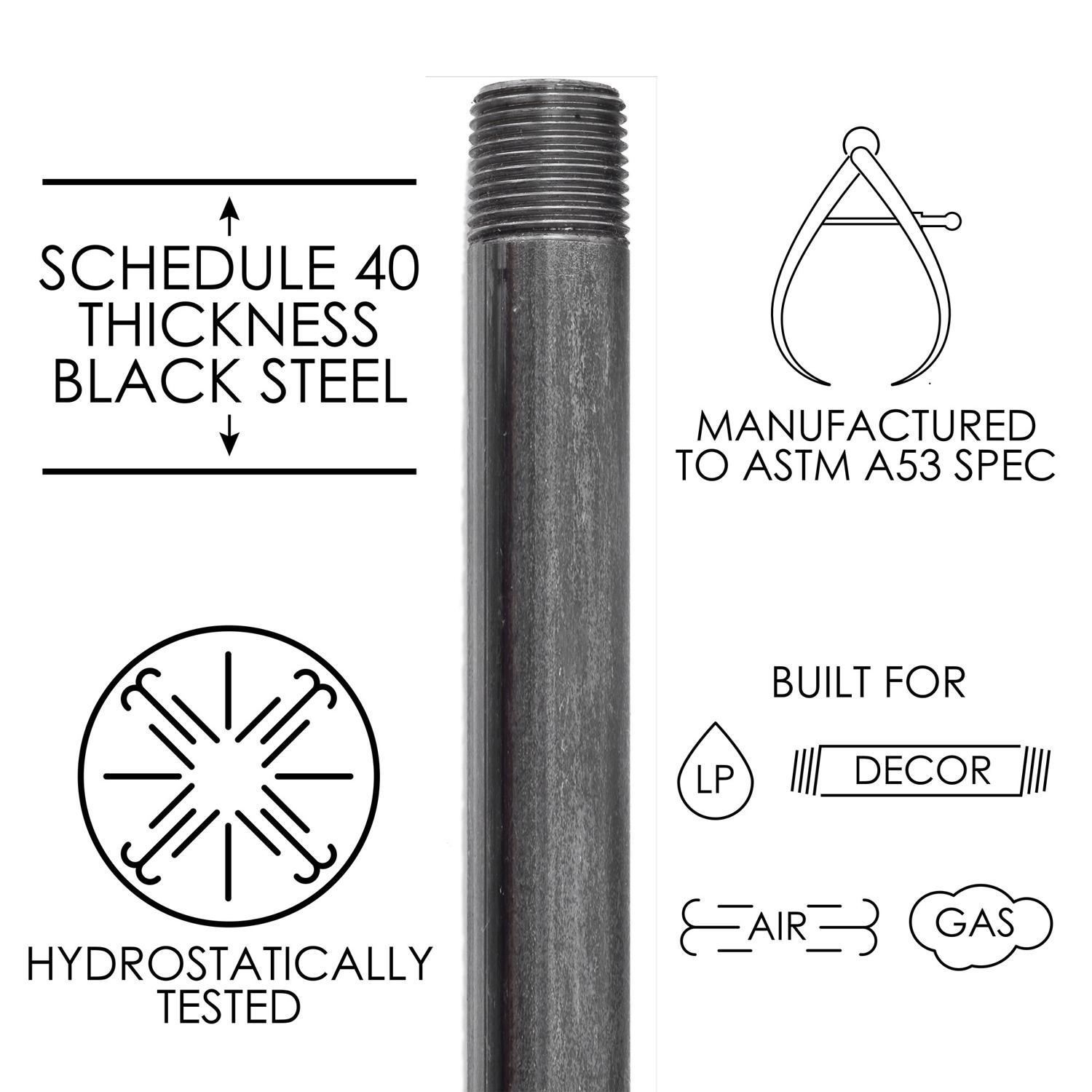 STZ Industries 1 in. MIP each X 1 in. D MIP Black Steel 2-1/2 in. L Nipple