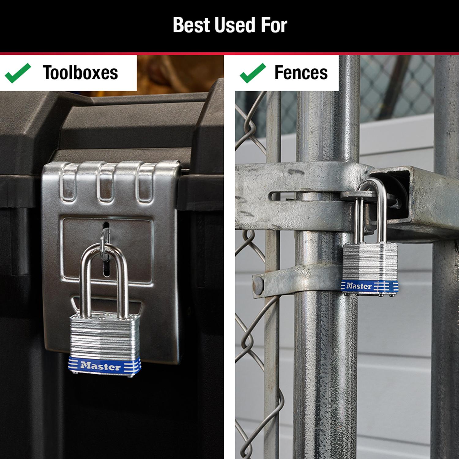 Master Lock 3-3/16 in. H X 1-9/16 in. W X 27/32 in. L Steel 4-Pin Cylinder Exterior Padlock