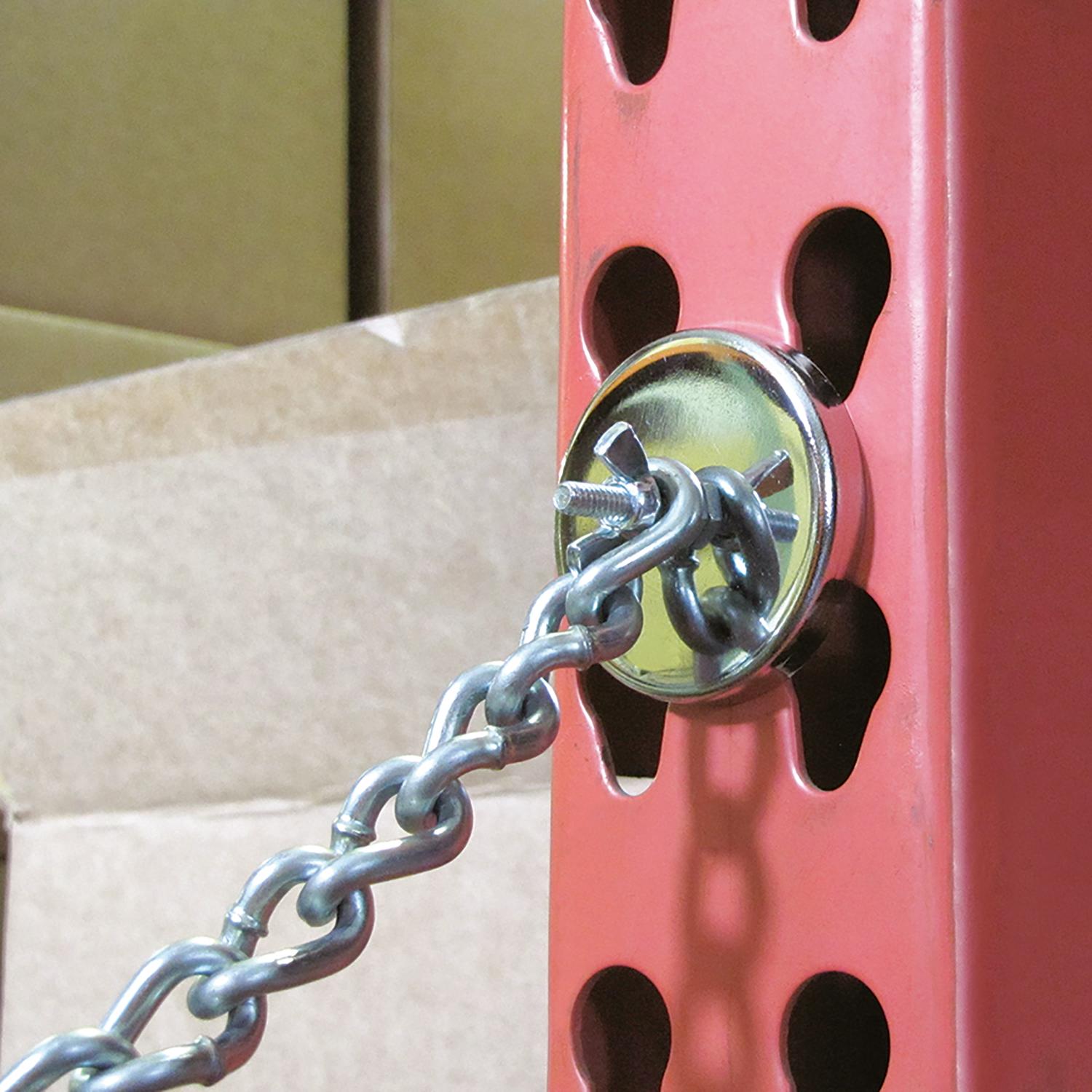 Magnet Source .375 in. L X 2.61 in. W Silver Round Base Magnet 65 lb. pull 1 pc