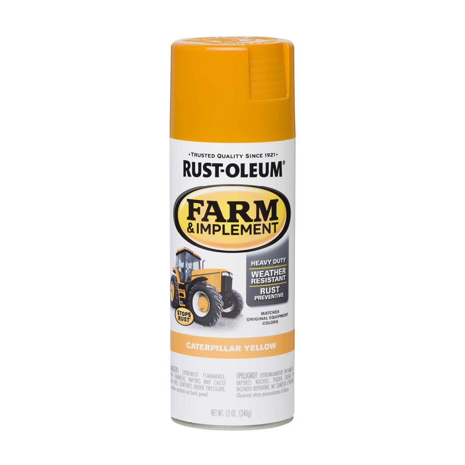 Rust-Oleum Indoor and Outdoor Gloss Caterpillar Yellow Oil-Based Farm & Implement 12 oz