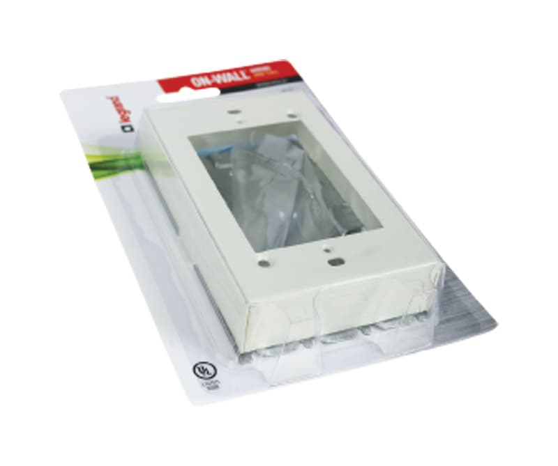 Legrand Rectangle Metal 1 gang Outlet Box Ivory