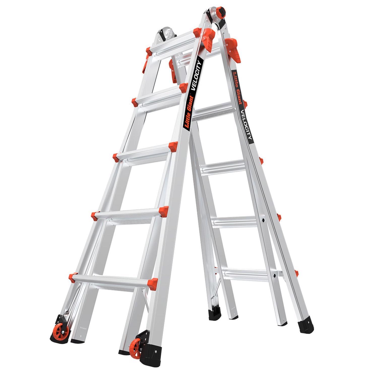 Little Giant Velocity 22 ft. H Aluminum Telescoping Multi-Position Ladder Type IA 300 lb. capacity