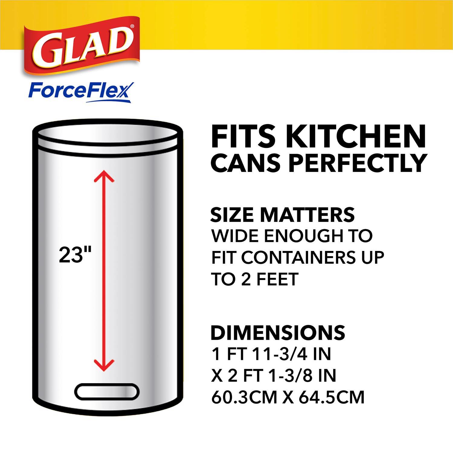 Glad Force Flex 13 gal No Scent Kitchen Trash Bags Drawstring 100 pk