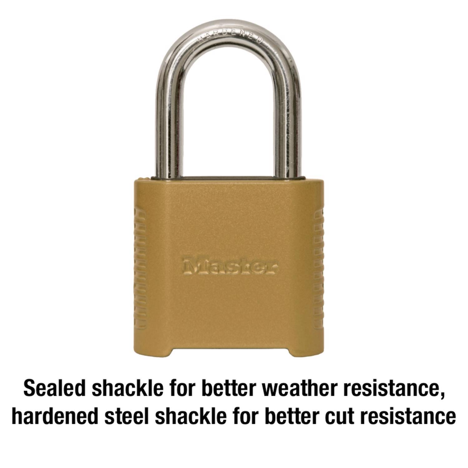 Master Lock 2 in. W Hardened Steel Resettable Combination Combination Padlock
