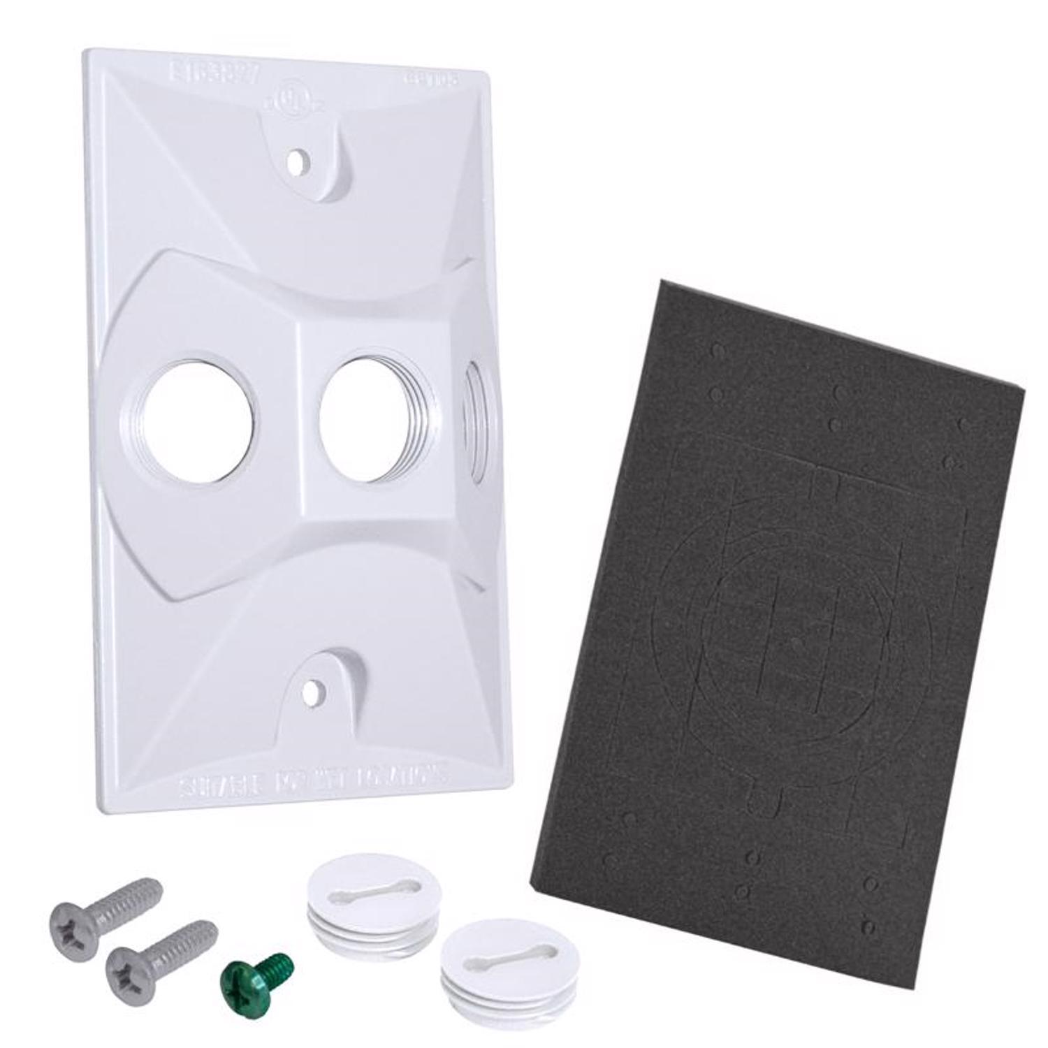 Sigma Engineered Solutions Rectangle Metal 1 gang 4.61 in. H X 2.85 in. W Lampholder Cover