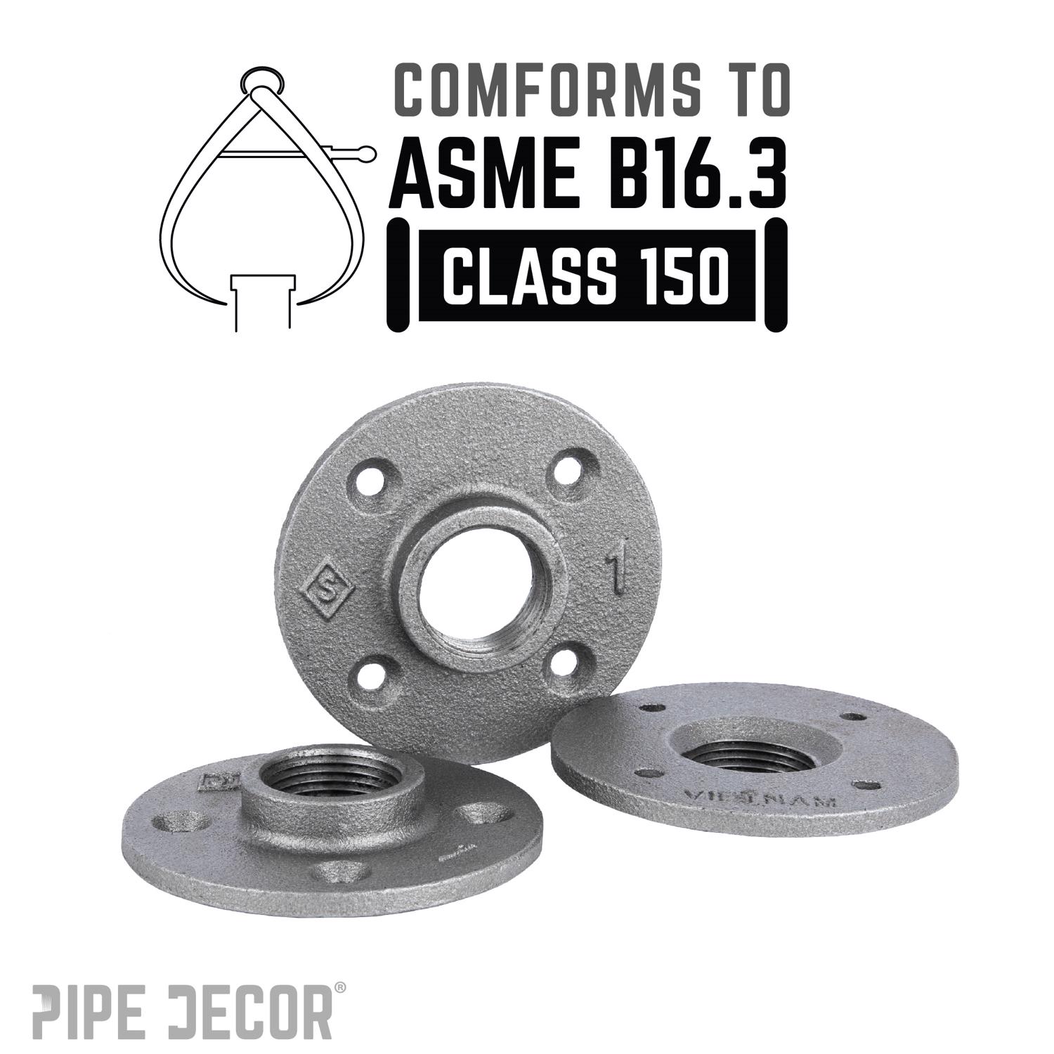 STZ Industries 1 in. FIP each Black Malleable Iron Floor Flange