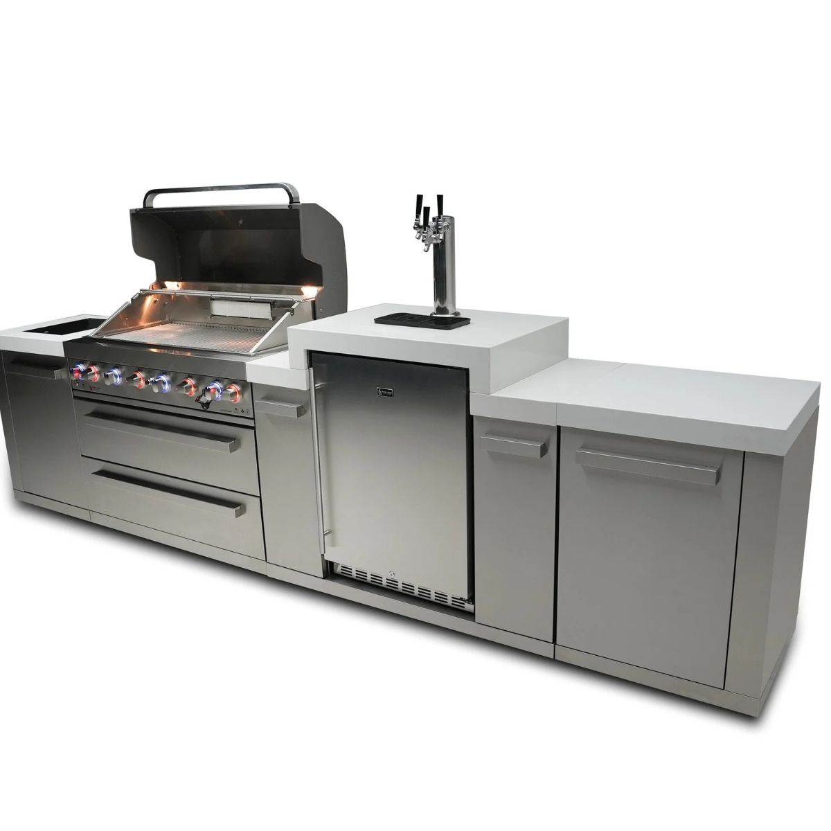 Mont Alpi 6-burner island with a kegerator