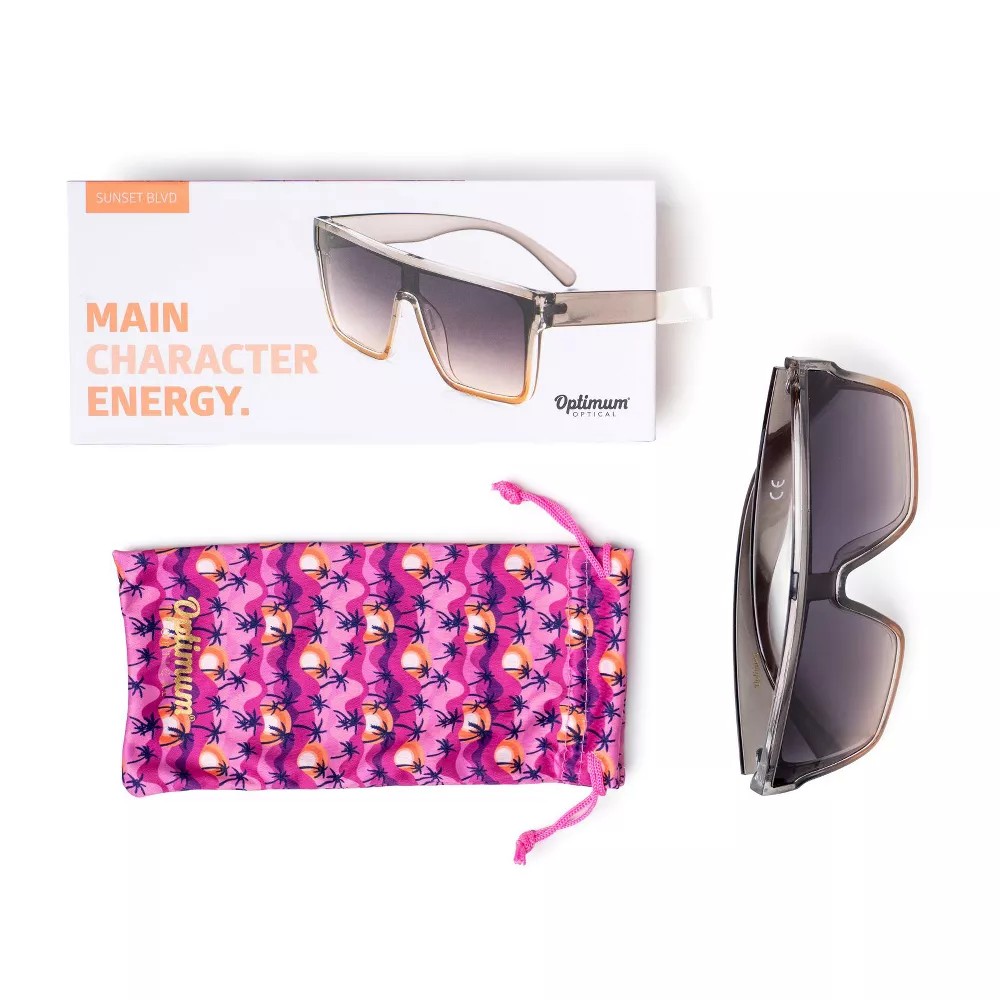 Optimum Optical Modern Shield Frame Sunglasses, Sunset Blvd