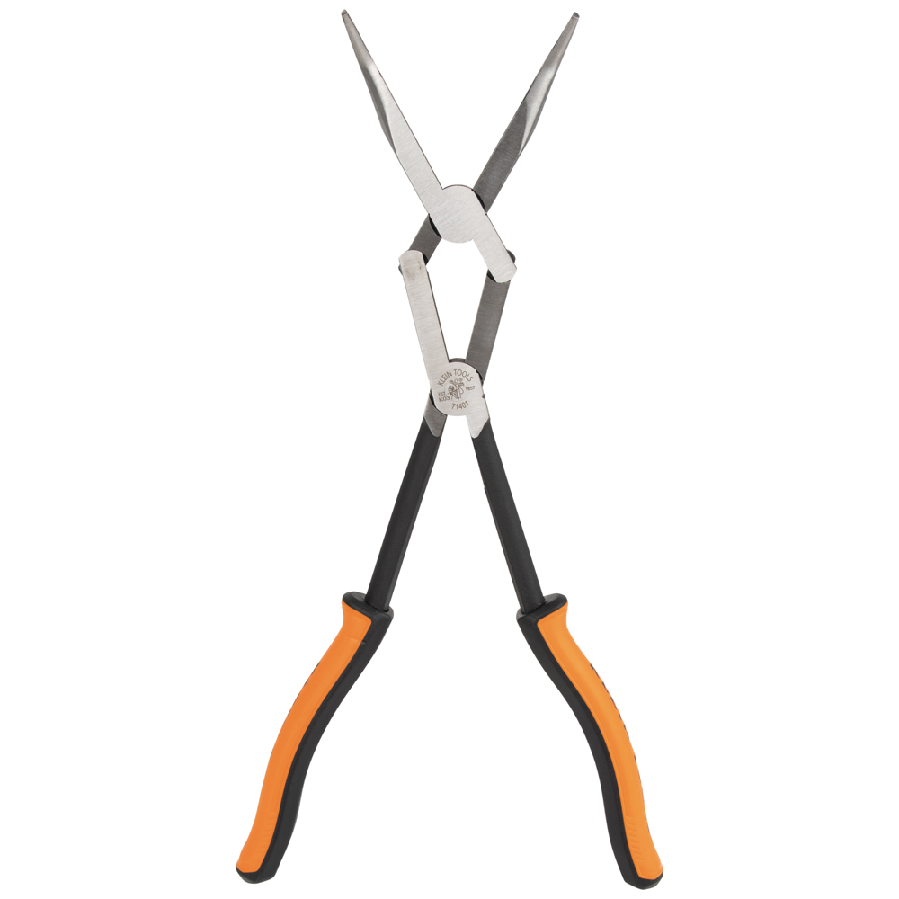 Klein Pliers, Long Reach Needle Nose Pliers, Bent Nose, 13-in.