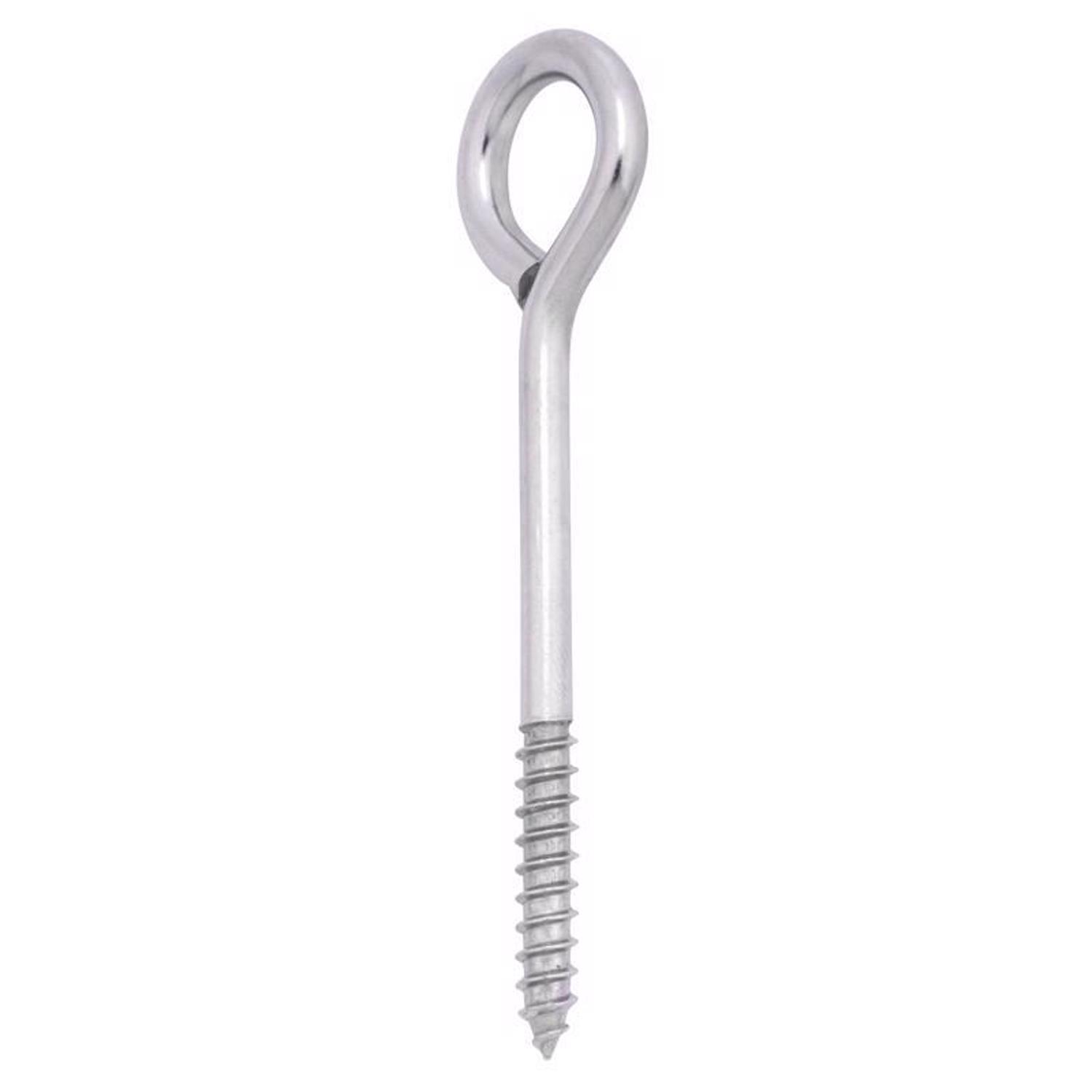 Hampton 1/4 in. X 3-3/4 in. L Stainless Stainless Steel Lag Thread Eyebolt