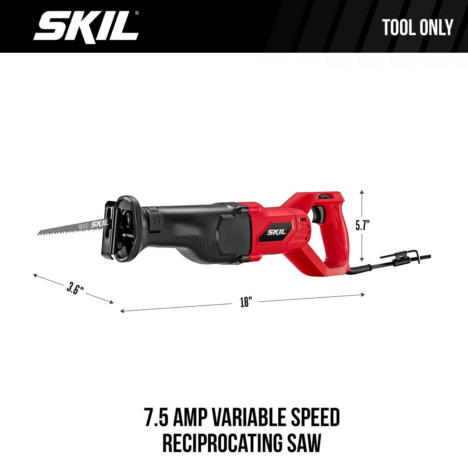 SKIL 7.5 amps Corded Brushed Reciprocating Saw Tool Only