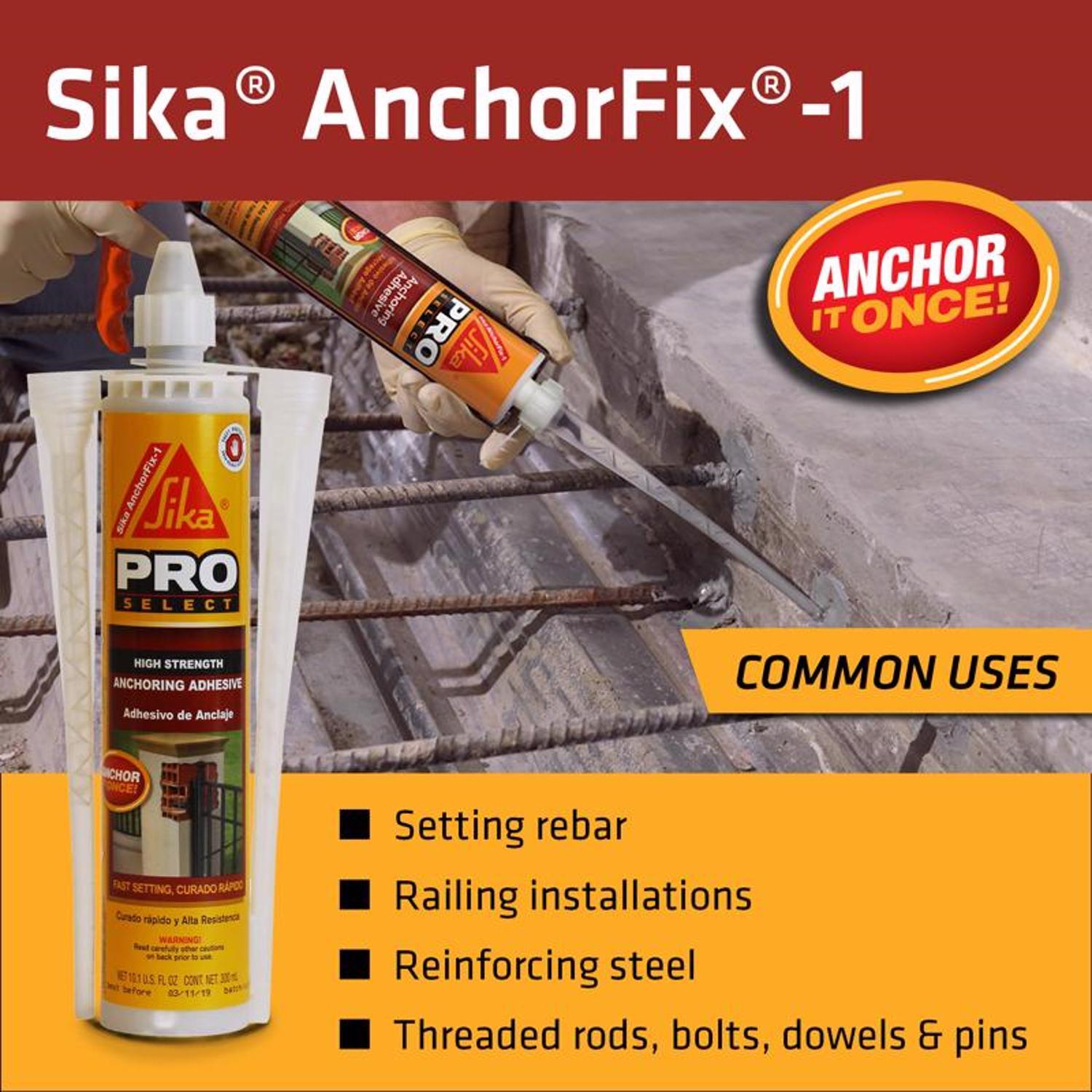 Sika Pro Select High Strength Gray Anchoring Adhesive 10.1 oz
