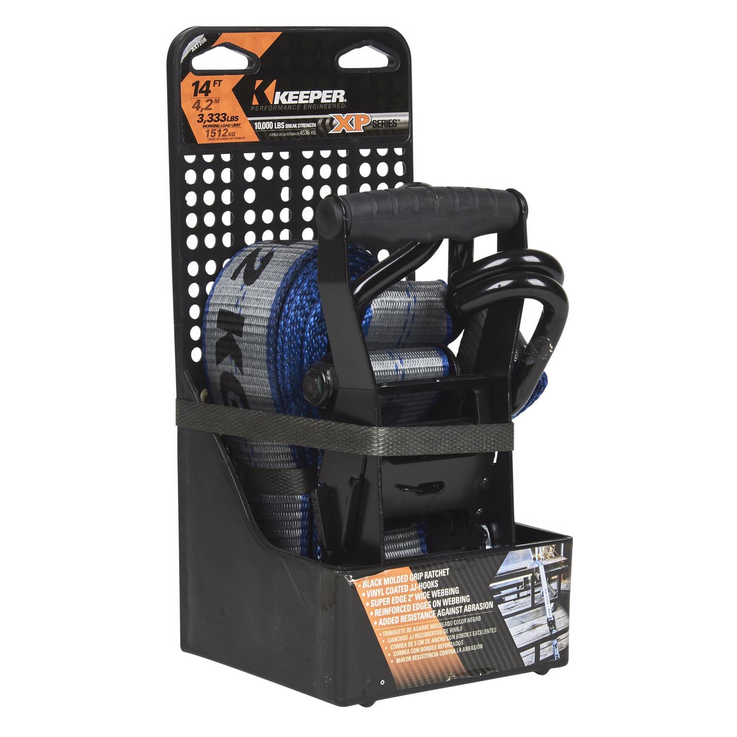 Keeper 2 in. W X 14 ft. L Gray Ratchet Tie Down Strap 3333 lb 1 pk
