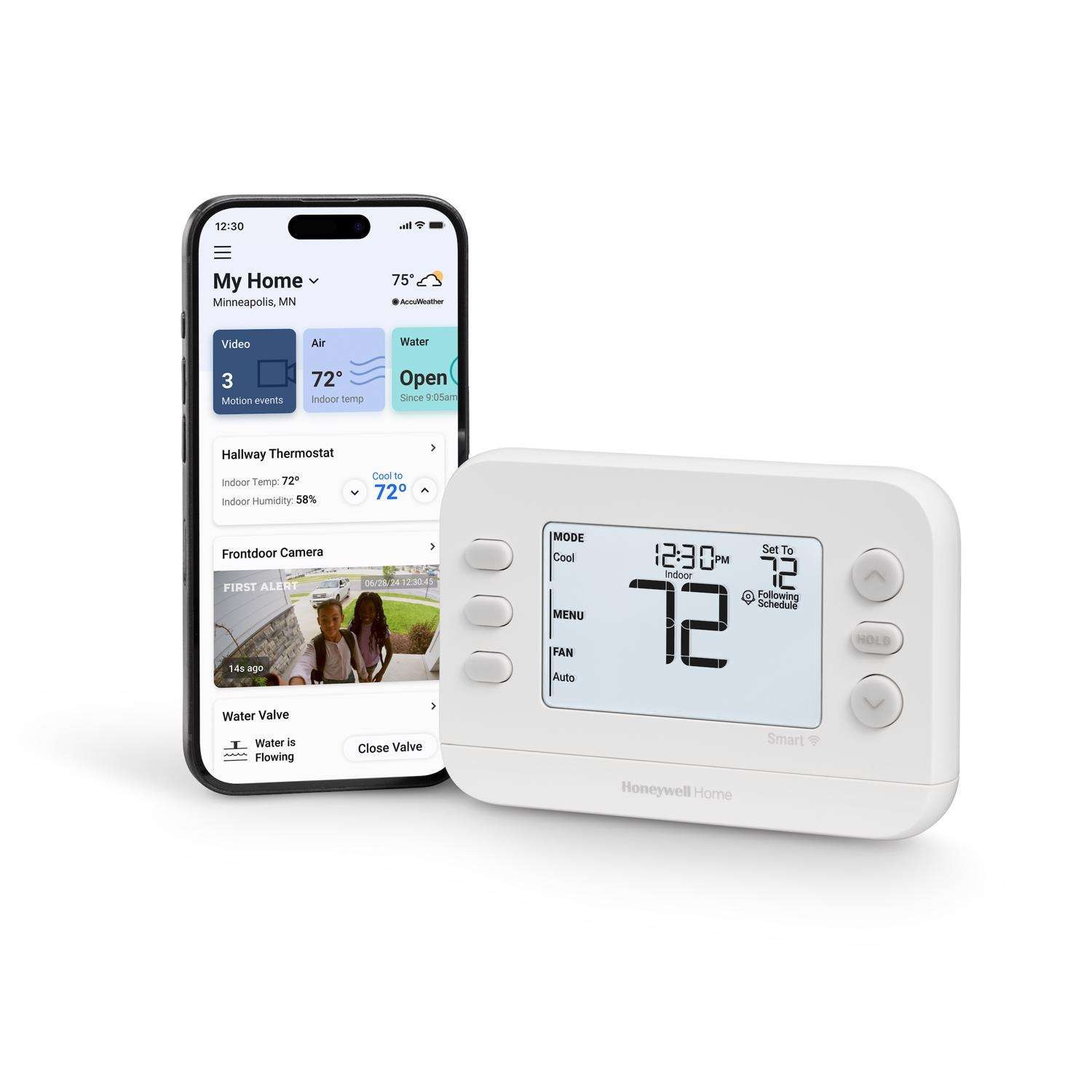 Honeywell Home X2S Smart Built In WiFi Heating and Cooling Push Button Smart-Enabled Programmable Thermostat