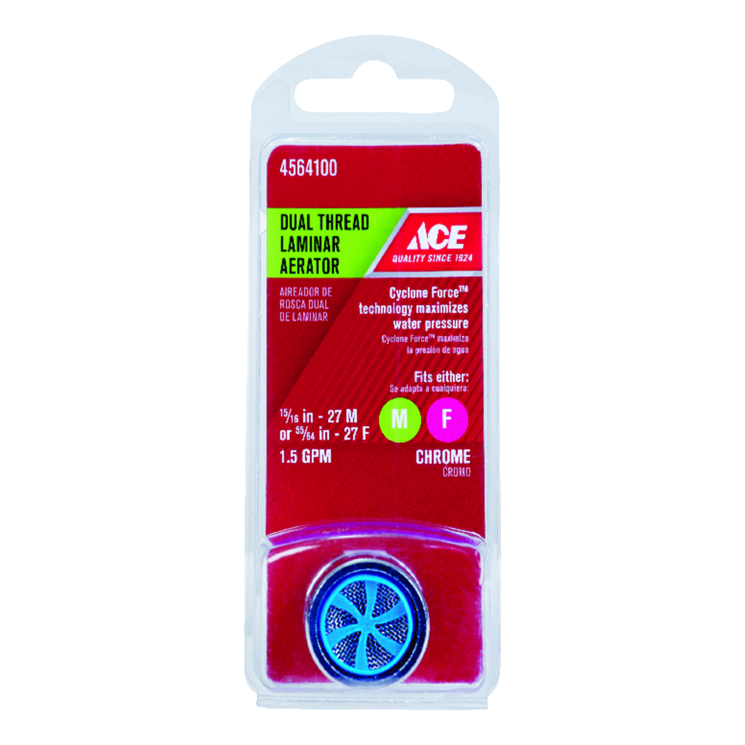 Ace Dual Thread 15/16 in.- 27M x 55/64 in.-27F Chrome Aerator Adapter ...