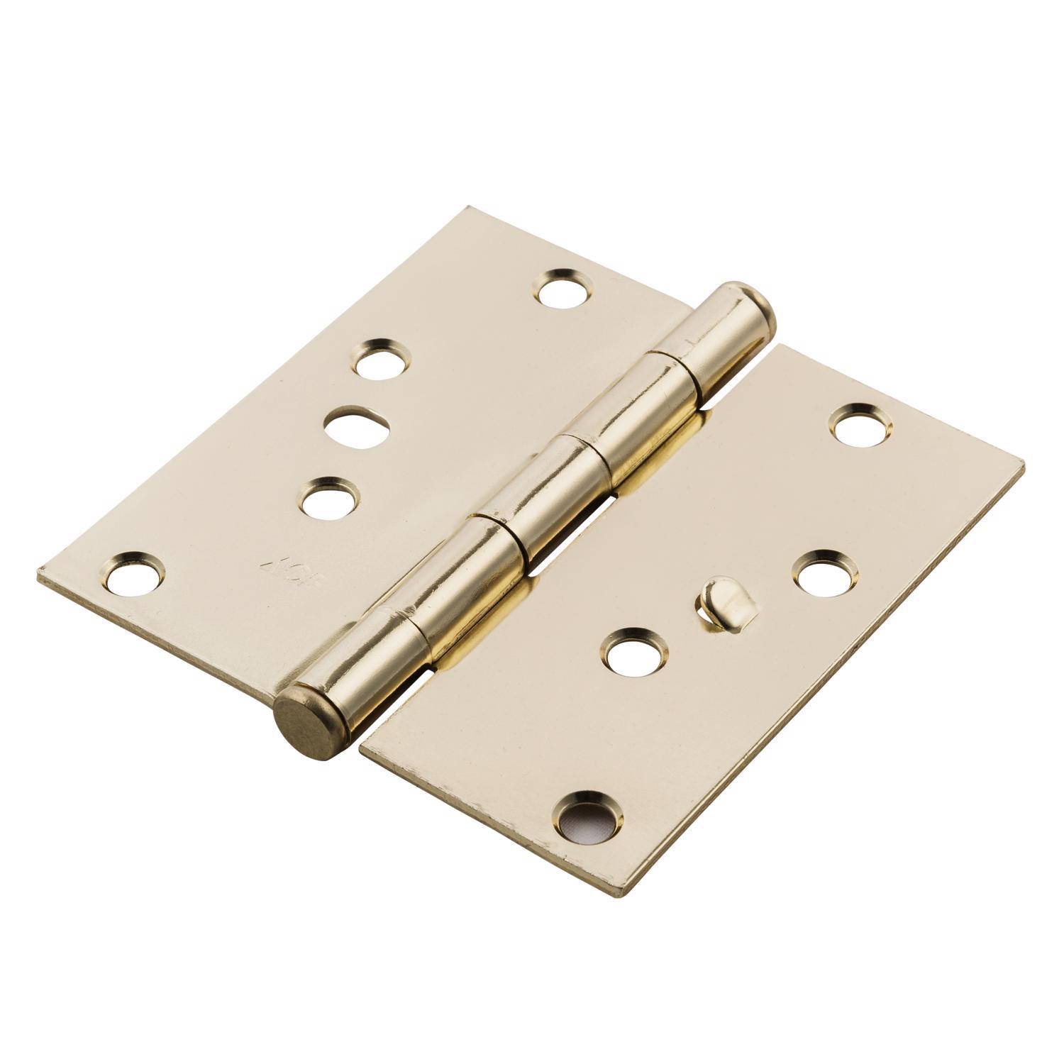 Ace 4 in. L Bright Brass Residential Door Hinge 3 pk