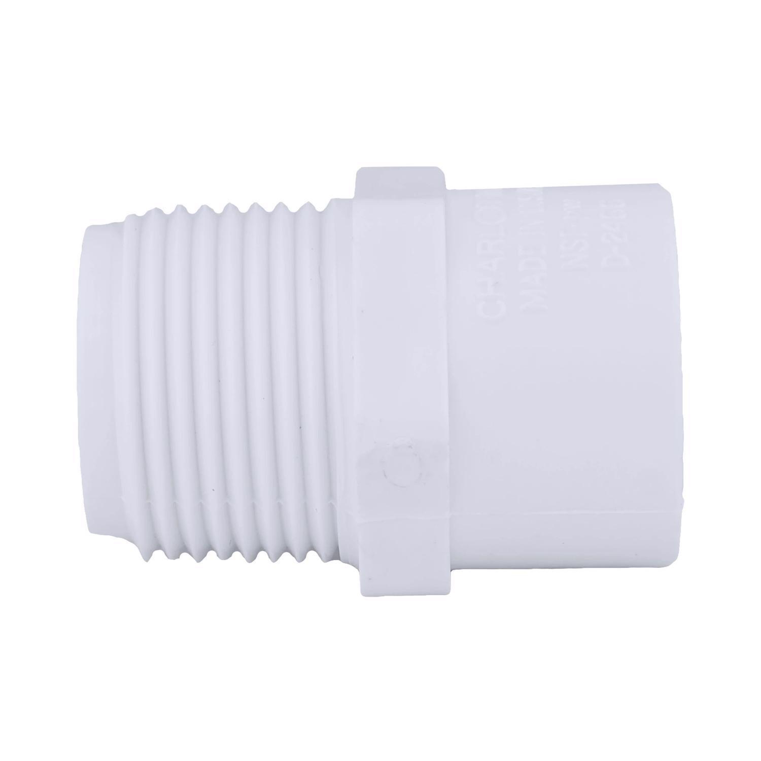 Charlotte Pipe Schedule 40 3/4 in. MPT X 1/2 in. D Slip PVC Pipe Adapter 1 pk