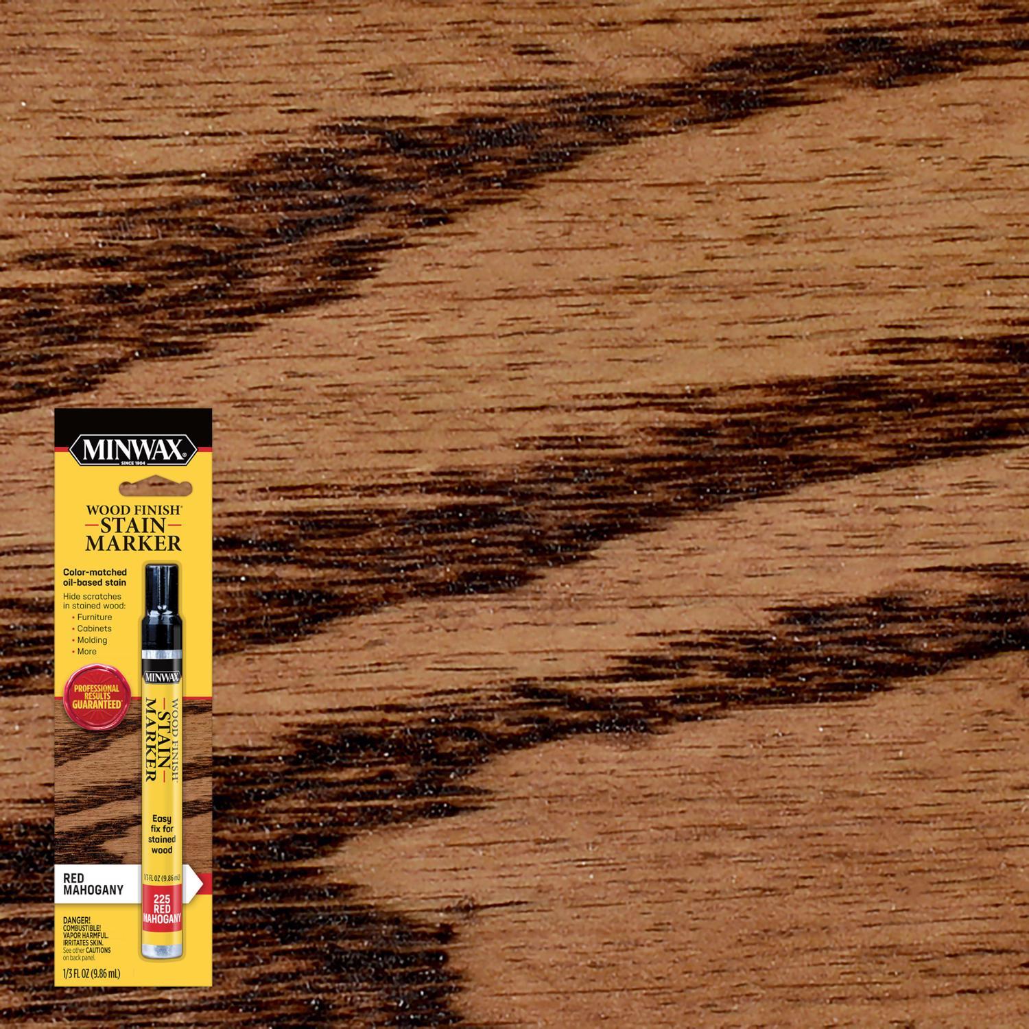 Minwax Wood Finish Stain Marker Semi-Transparent Red Mahogany Oil-Based Stain Marker 1/3 oz