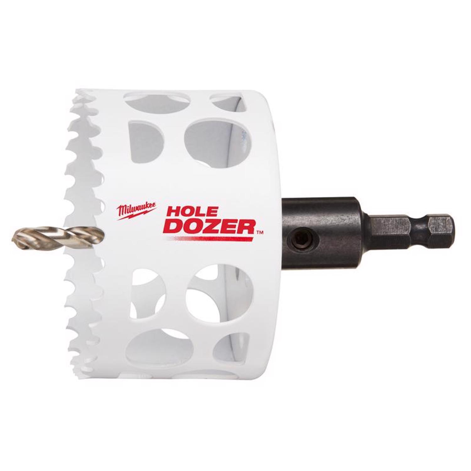 Milwaukee Hole Dozer 3 in. Bi-Metal 3.5 in. L X 1/4 in. D Hole Saw with Arbor and Pilot Bit Arbor In