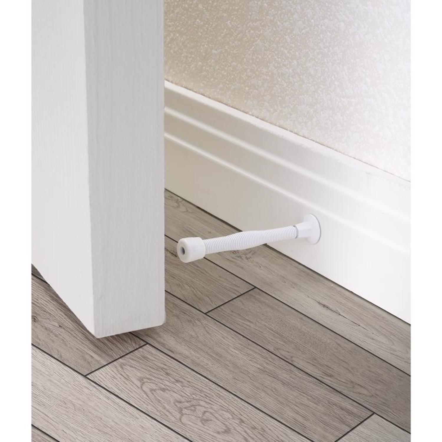 Ace 3 in. W Metal White Spring Door Stop Mounts to door and wall 0 in.