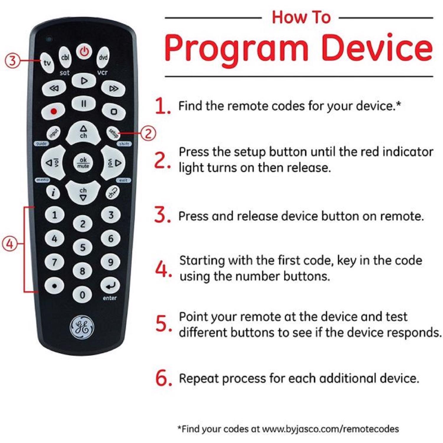 GE Programmable Universal Remote Control