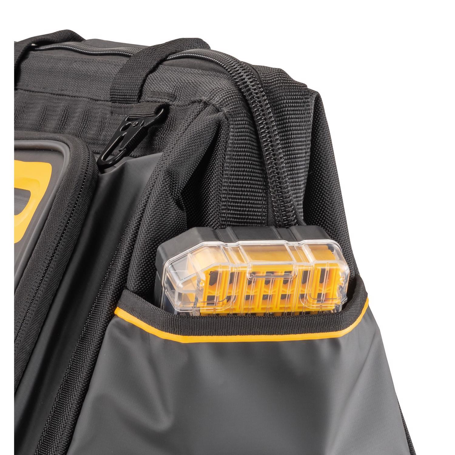 DEWALT Polyester/Tarpaulin Open Mouth All-Purpose Tool Bag 19 pocket Black/Yellow 1 pc
