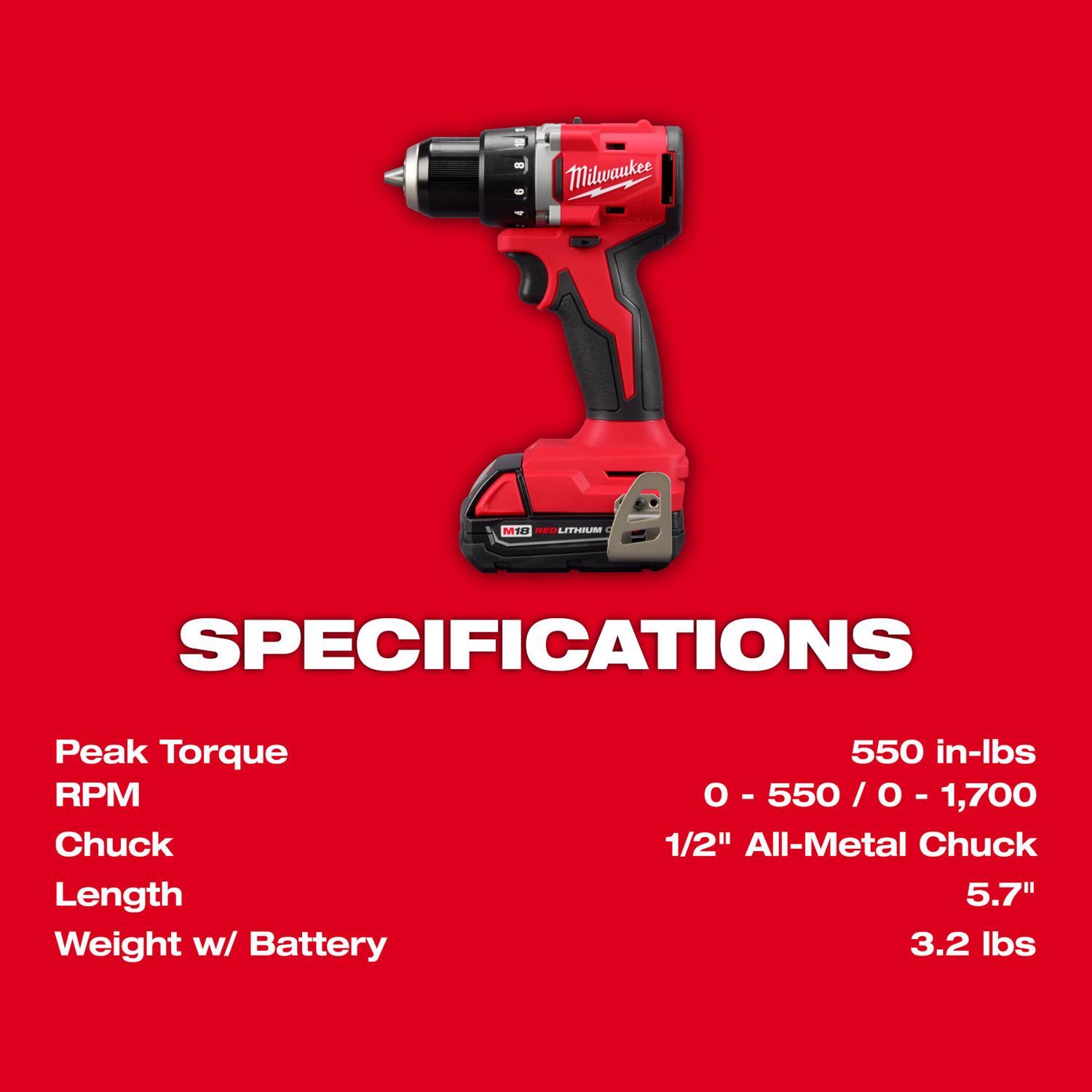 Milwaukee M18 Compact Cordless Brushless 2 Tool Combo Kit