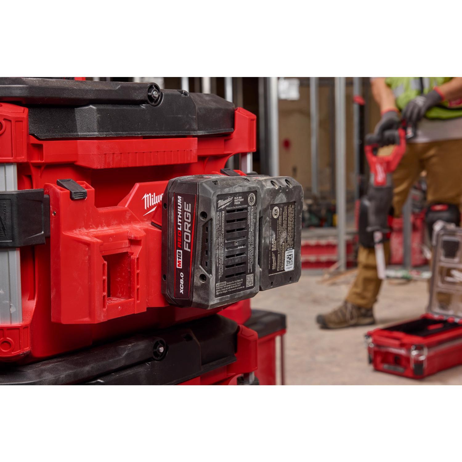 Milwaukee Packout 1.7 in. W X 2 in. H Tool Box Attachment M18 Battery Rack Black/Red