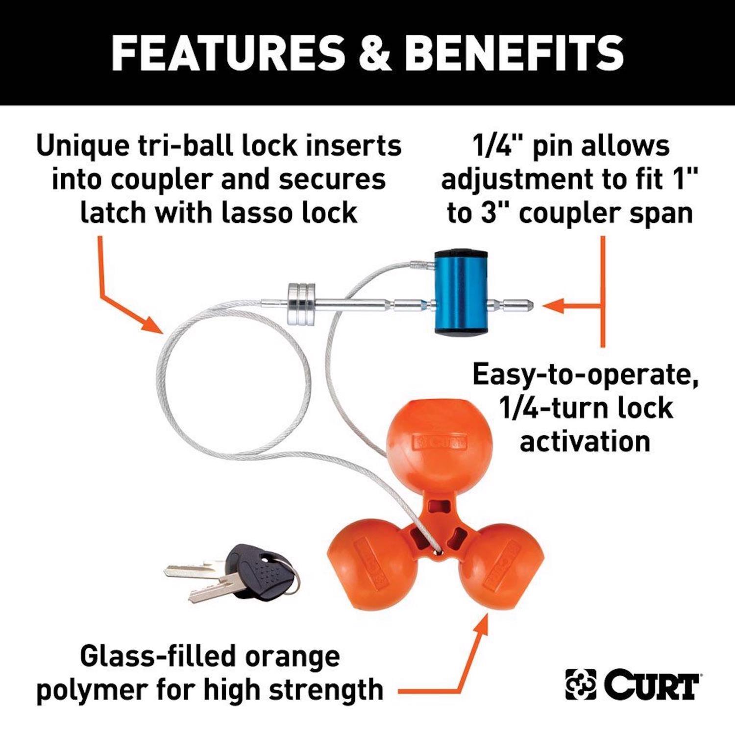 CURT Anti-Theft Trailer Coupler Ball and Lock