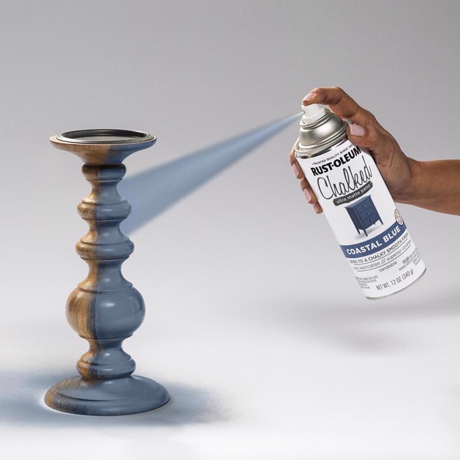 Rust-Oleum Chalked Ultra Matte Coastal Blue Oil-Based Acrylic Sprayable Chalk Paint 12 oz