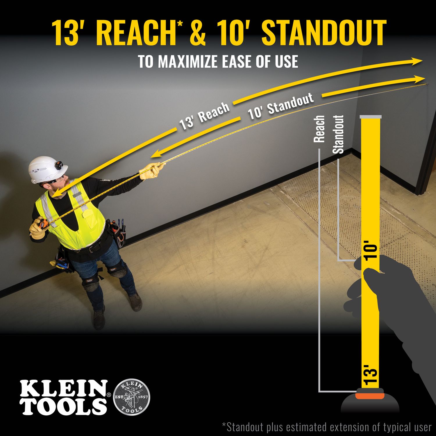 Klein Tape Measure, 16-Foot Compact, Double-Hook
