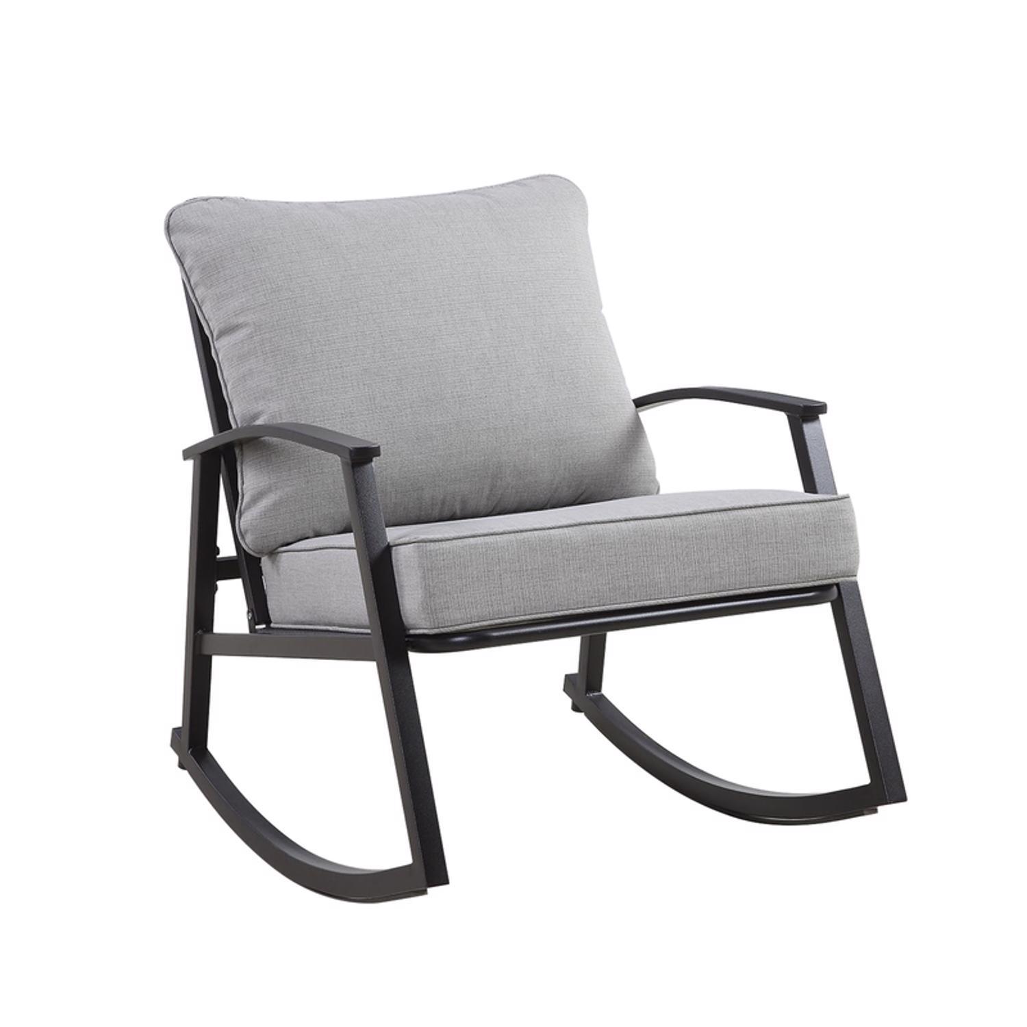 Living Accents Burlington 3 pc Black Steel Bistro Set Gray
