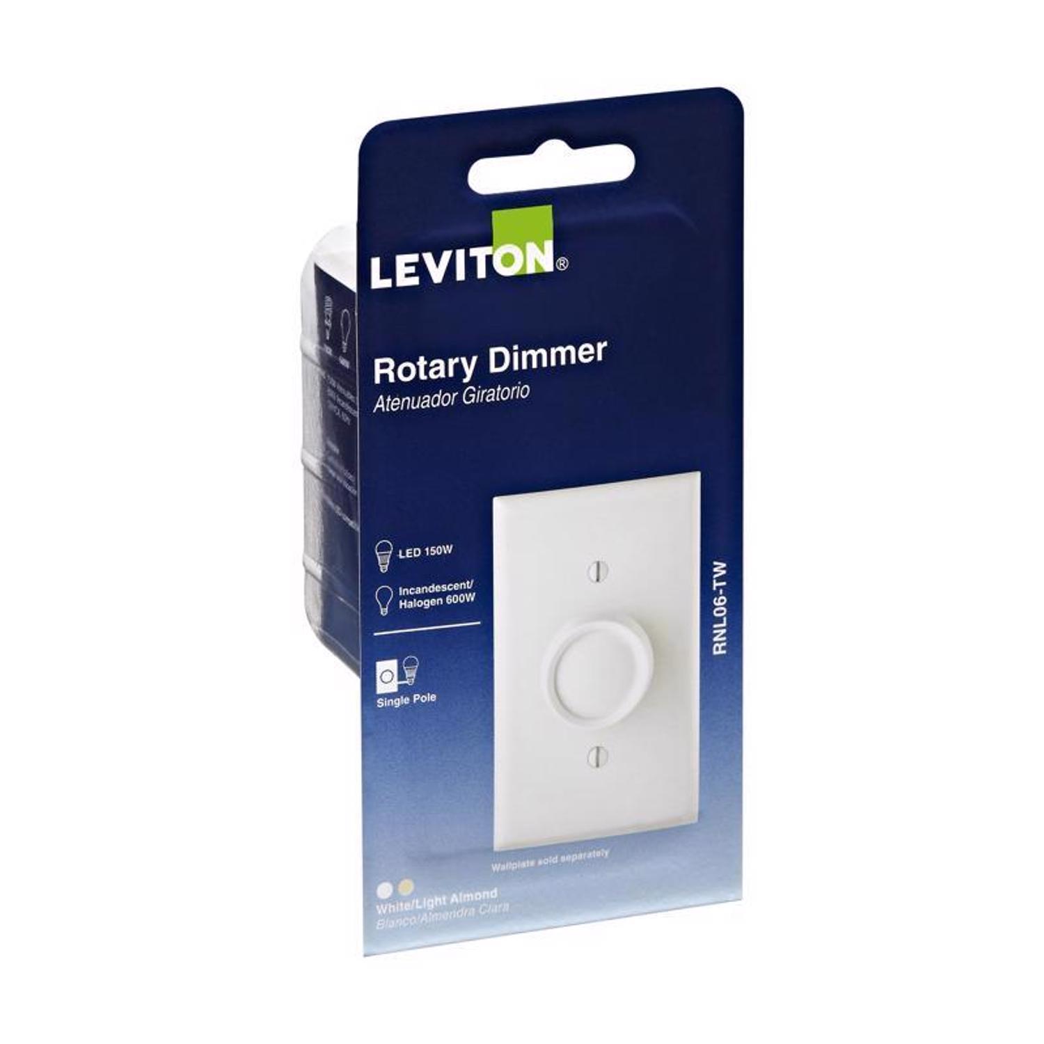 Leviton Trimatron Light Almond & White 600 W Rotary Dimmer Knob 1 pk