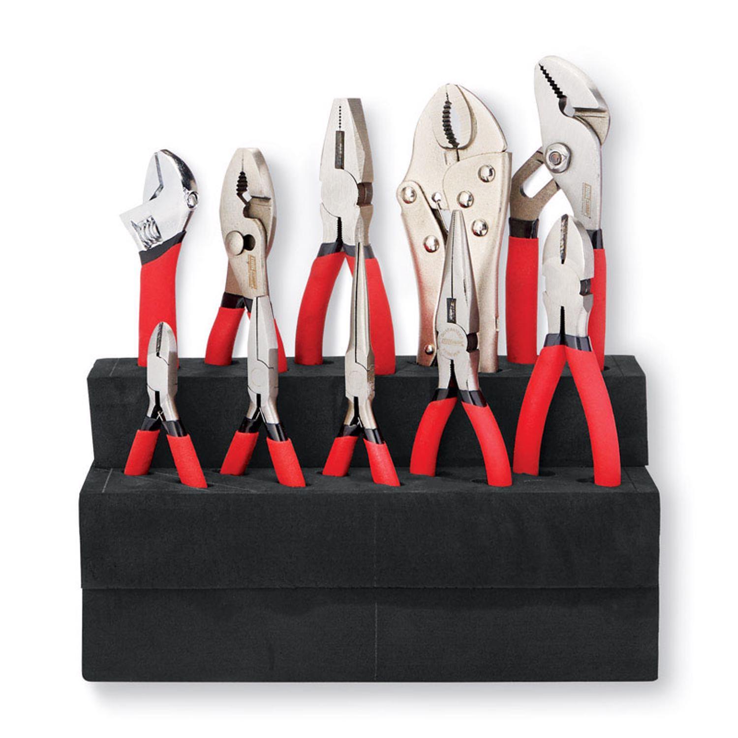 Ace 10 pc Carbon Steel Combination Pliers and Wrench Set