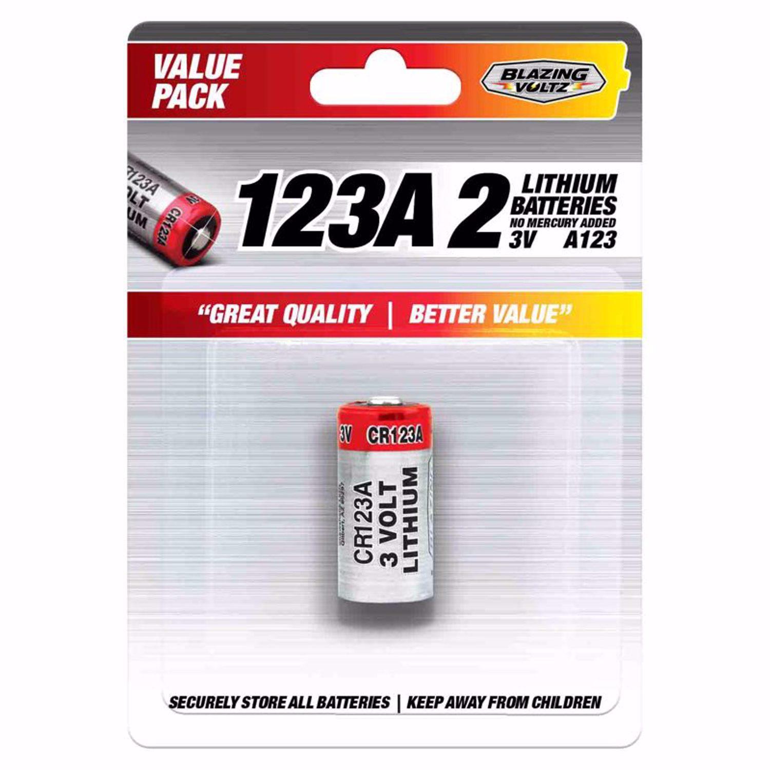 Blazing Voltz Lithium 123A 3 V Camera Battery CR123A 1 pk