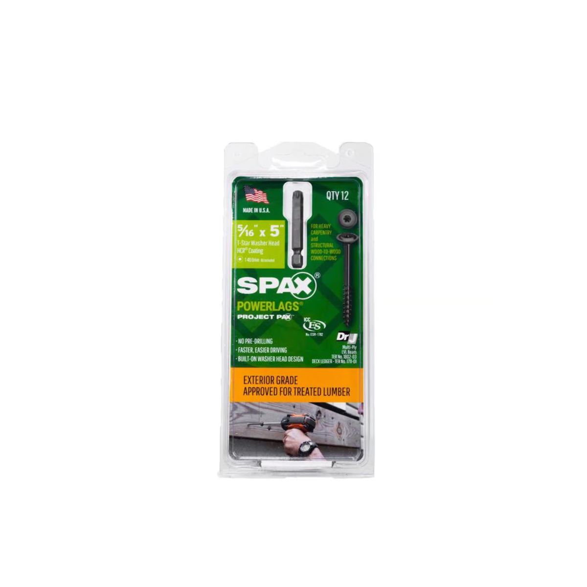 SPAX PowerLag 5/16 in. in. X 5 in. L T-30 Washer Head Serrated Structural Screws