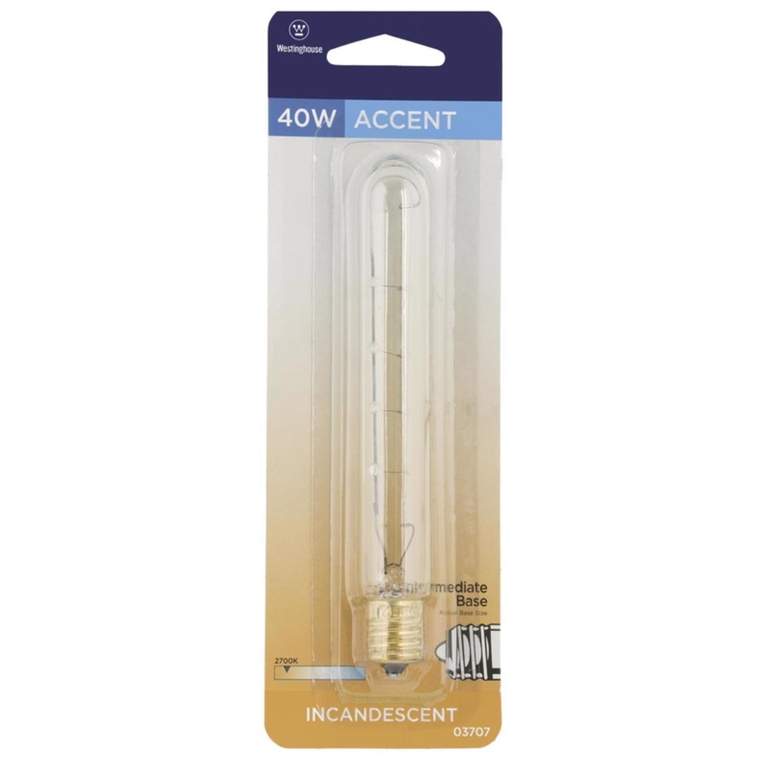 Westinghouse 40 W T6.5 Tubular Incandescent Bulb E17 (Intermediate) White 1 pk