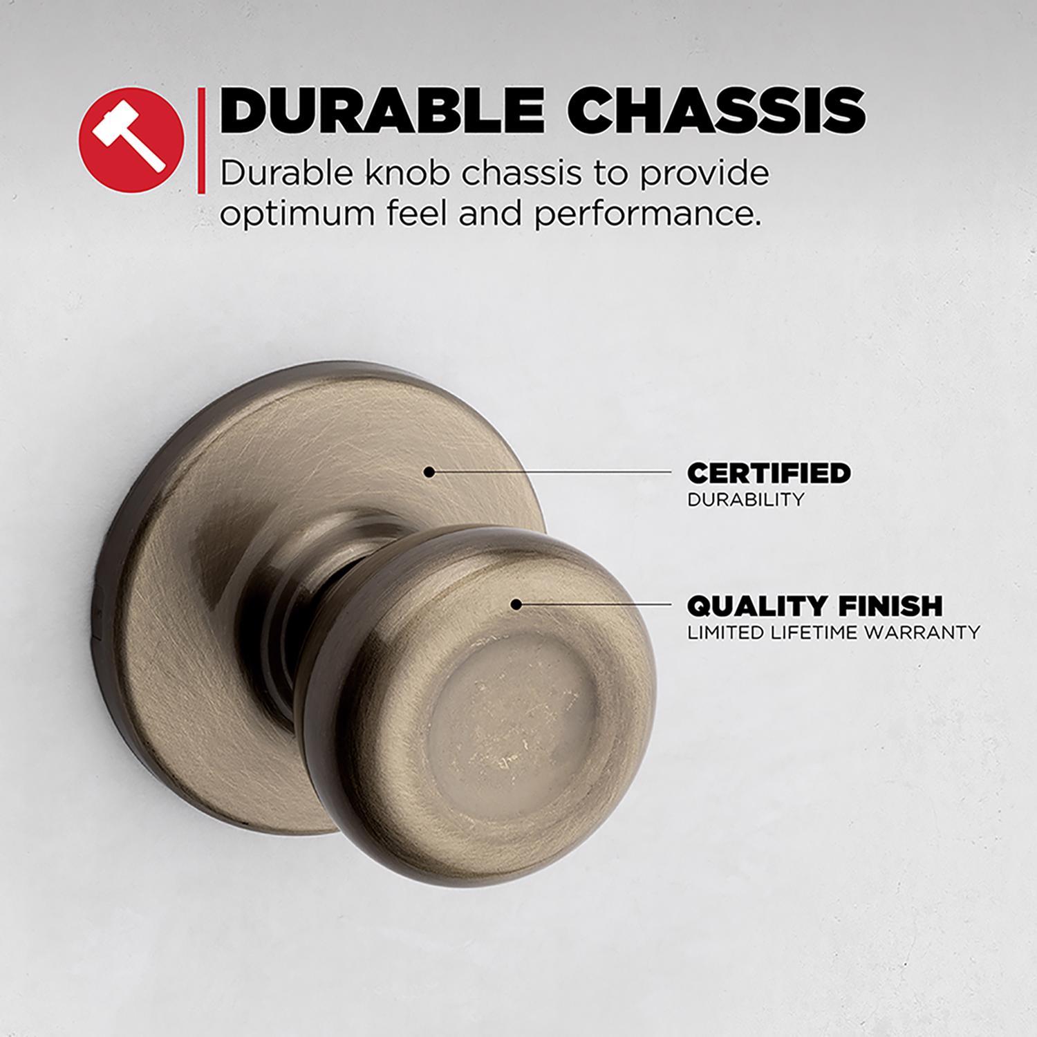 Kwikset Tylo Antique Brass Passage Door Knob