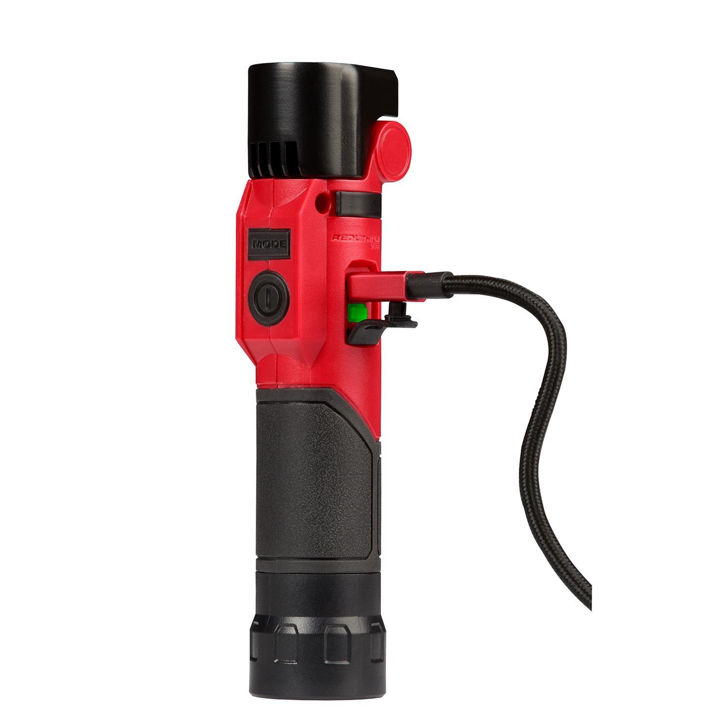 Milwaukee 500 lm Black/Red LED Rechargeable Rechargeable Flashlight