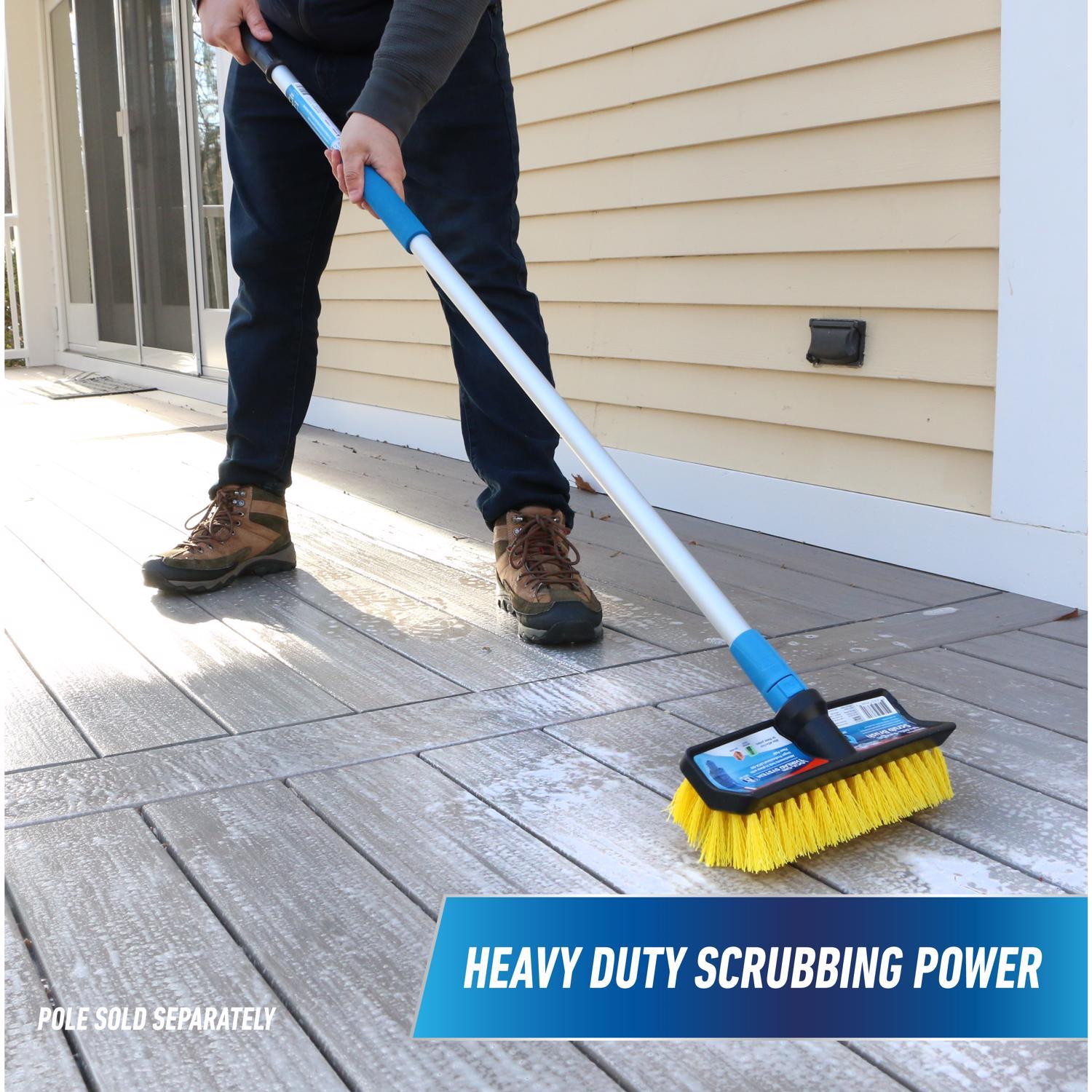 Unger 10 in. W Hard Bristle Polypropylene Handle Multi-Angle Scrub Brush