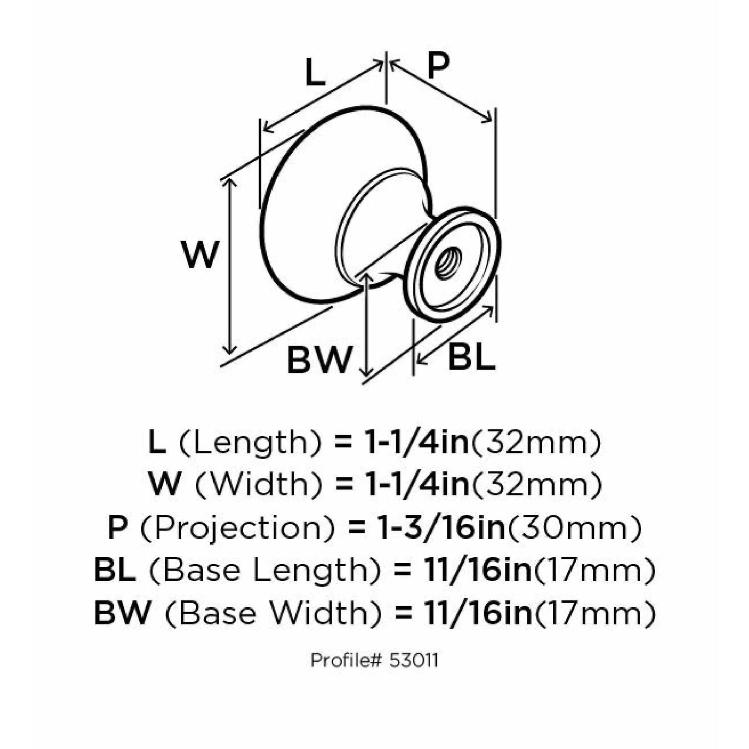Amerock Allison Round Cabinet Knob 1-1/4 in. D 1-3/16 in. Satin Nickel 1 pk